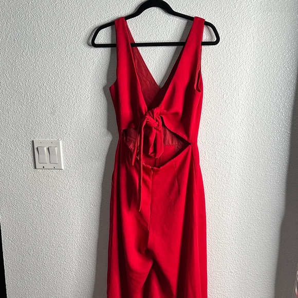 Wilfred Red Sleeveless open back Jumpsuit with Tie Back wide leg size 4 holiday - Picture 4 of 12